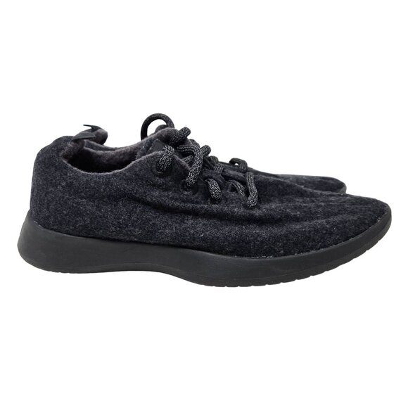 Allbirds Women's 7 Wool Runners Sneakers Shoes Lace Up Black Charcoal - Picture 1 of 12